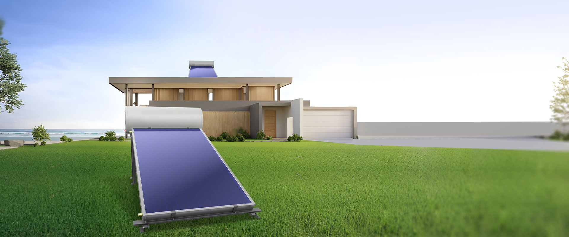 سخان مياه شمسي ذو لوحة مسطحة